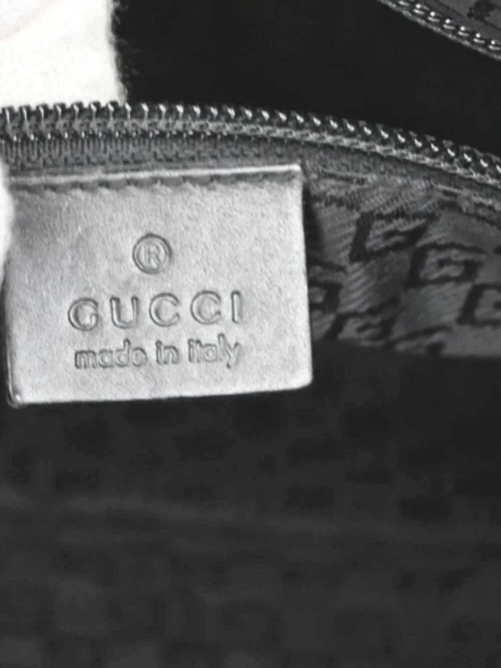 GUCCI Logo Shoulder Hobo Bag Leather Black GHW Italy 62KD276